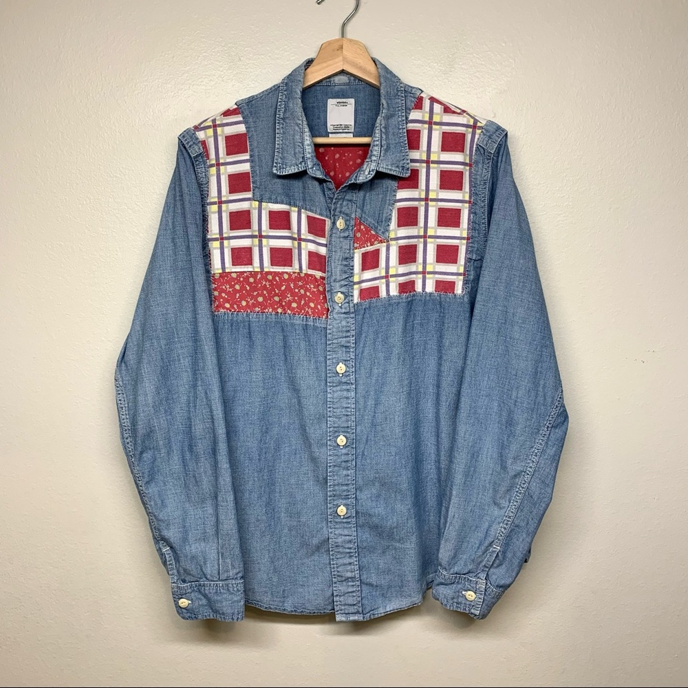 Visvim VTG Patch Work Granger Chambray Button Down Shirt Made In Japan
